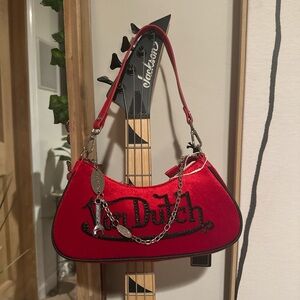 Von Dutch Vibrant Red Shoulder Bag